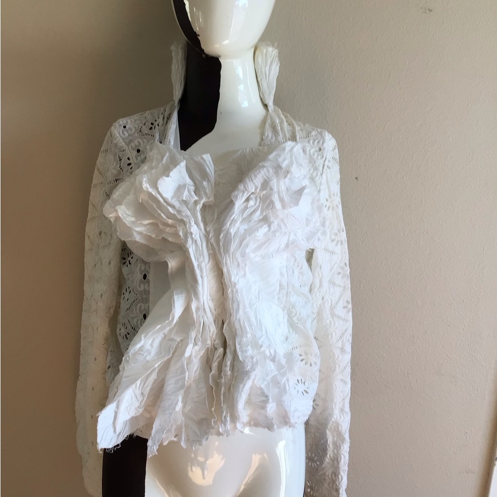 Junya Watanabe top with decorative collar. Long sleeve, Small. Made in Japan